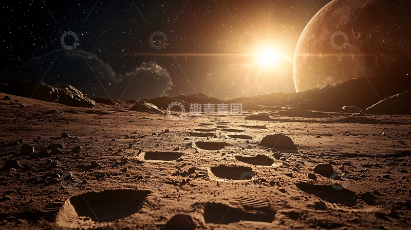 高清大图下载【趣麦麦图】火星表面日出景象