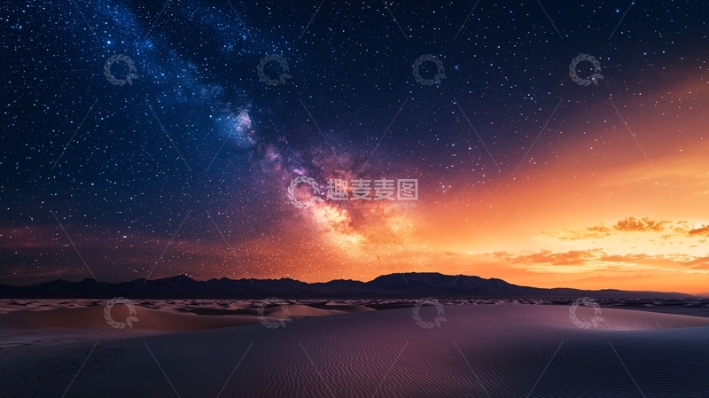 高清大图下载【趣麦麦图】沙漠星空夜景