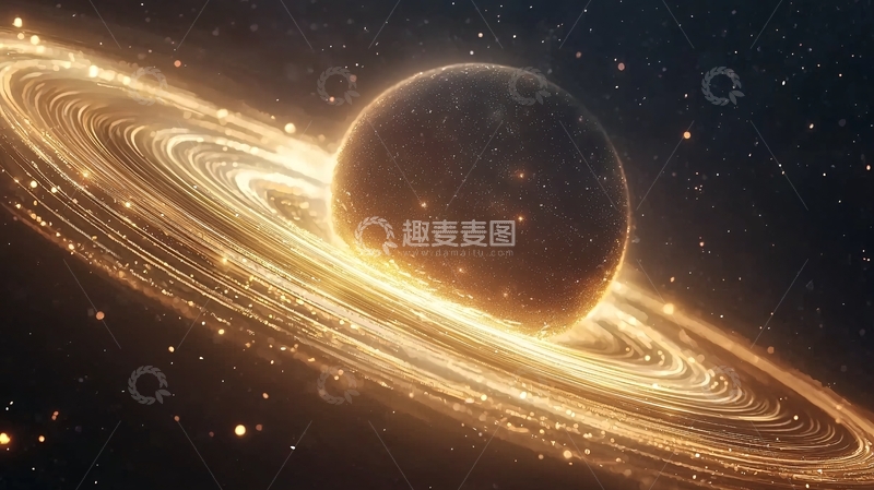 高清大图下载【趣麦麦图】金环星球宇宙背景