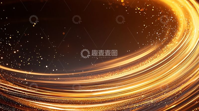 高清大图下载【趣麦麦图】金色光带动态背景素材
