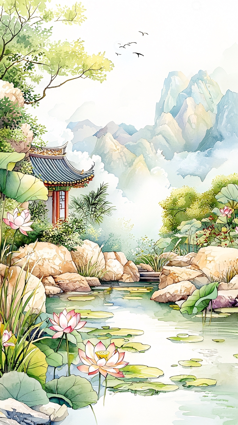 高清大图下载【趣麦麦图】山水田园风光图