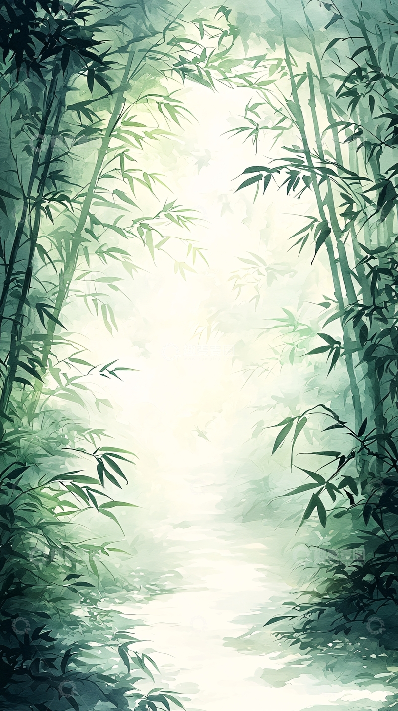 高清大图下载【趣麦麦图】竹林小径高清图片