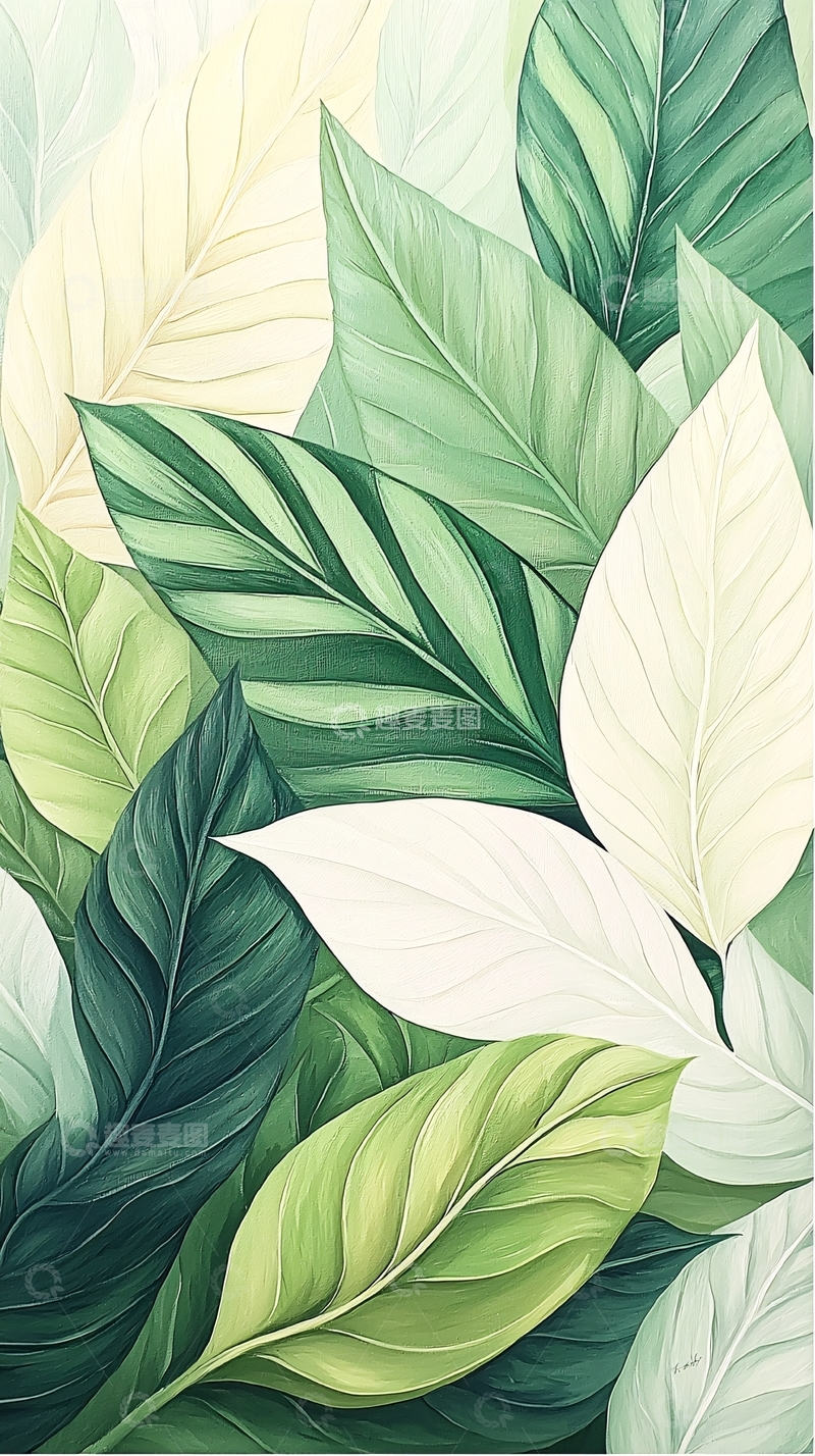 高清大图下载【趣麦麦图】热带植物叶子背景图
