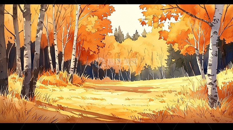 高清大图下载【趣麦麦图】秋日森林小径50