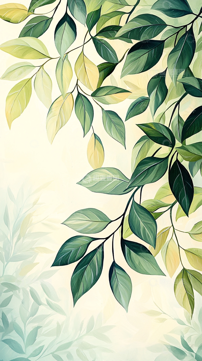 高清大图下载【趣麦麦图】清新自然树叶背景图