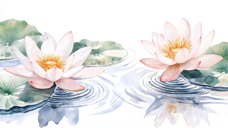 高清大图下载【趣麦麦图】水面上盛开的莲花