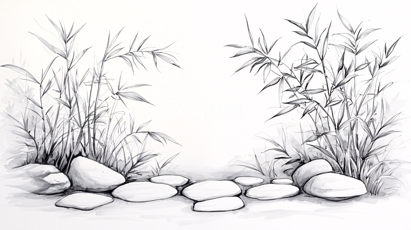 高清大图下载【趣麦麦图】竹林小径石板路