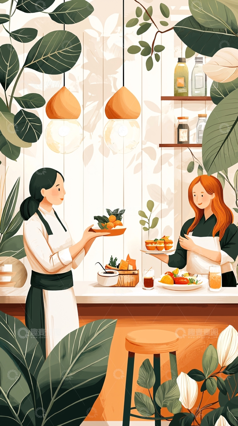 高清大图下载【趣麦麦图】温馨厨房里的美食时光