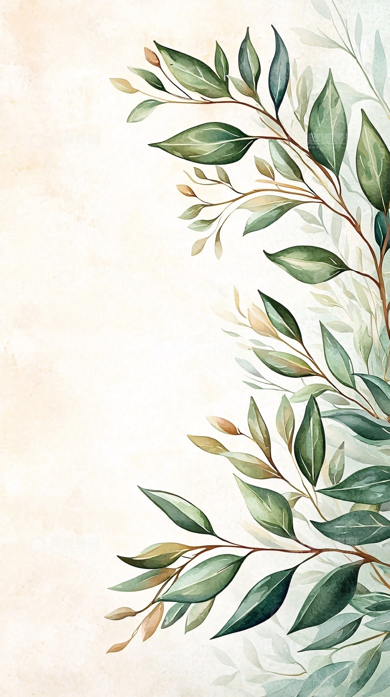 高清大图下载【趣麦麦图】绿色植物树枝背景图