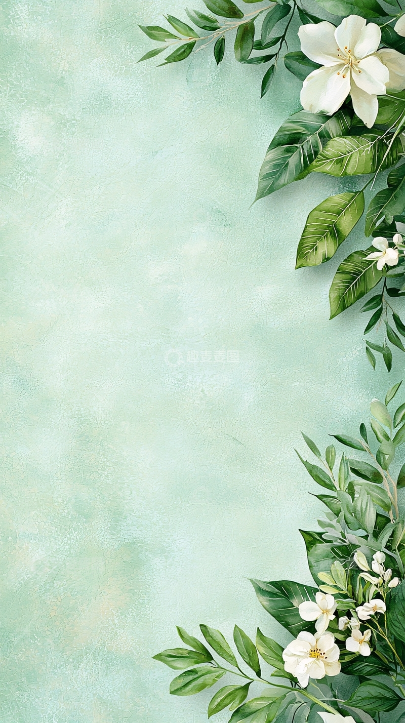 高清大图下载【趣麦麦图】清新绿植花卉背景墙纸