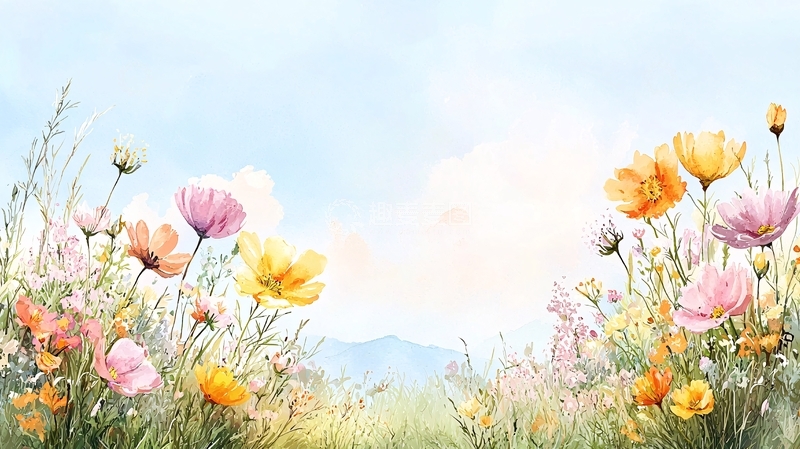 高清大图下载【趣麦麦图】夏日田野花海风景