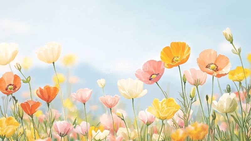 高清大图下载【趣麦麦图】春天田野里的花朵