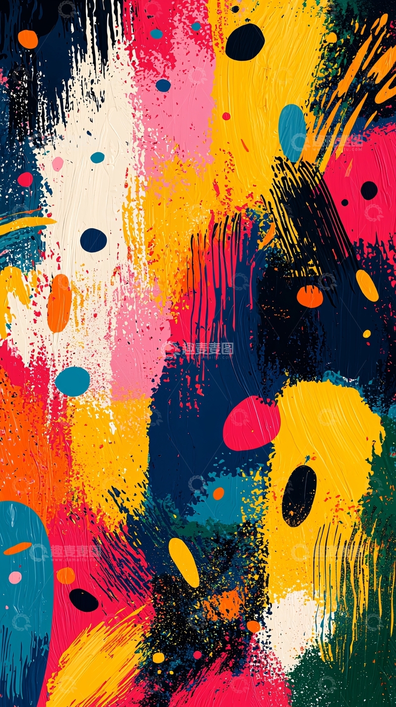 高清大图下载【趣麦麦图】抽象色彩泼墨艺术背景图