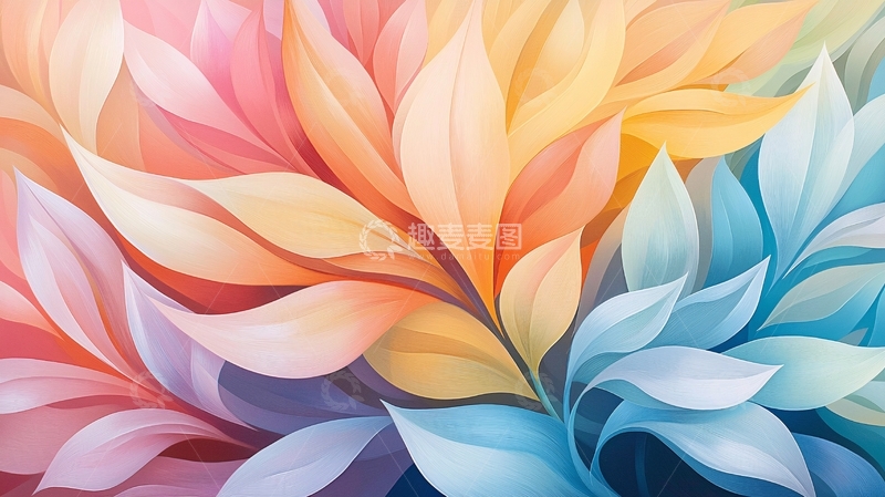 高清大图下载【趣麦麦图】抽象花卉艺术背景图