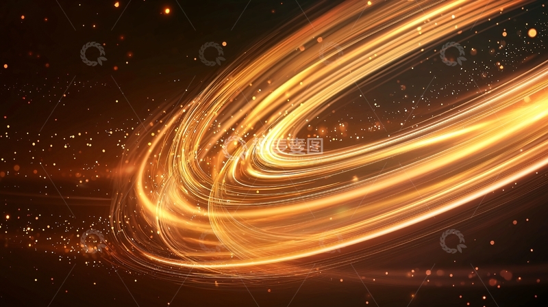 高清大图下载【趣麦麦图】金色光带动态背景素材