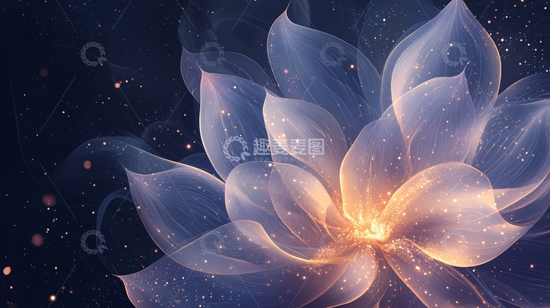 高清大图下载【趣麦麦图】梦幻莲花星空背景