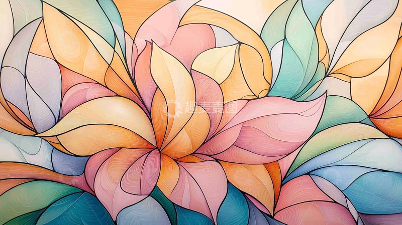 高清大图下载【趣麦麦图】抽象花卉艺术背景图