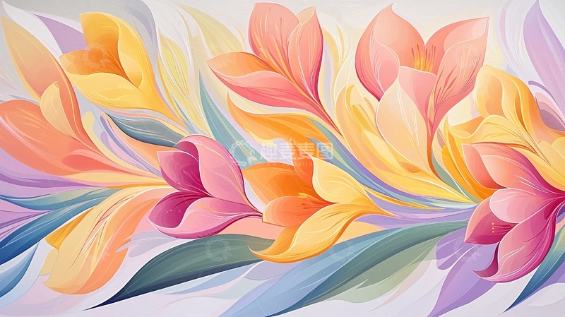 高清大图下载【趣麦麦图】抽象花卉艺术背景图