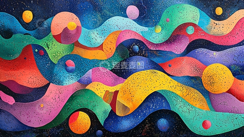 高清大图下载【趣麦麦图】抽象色彩流动波浪背景