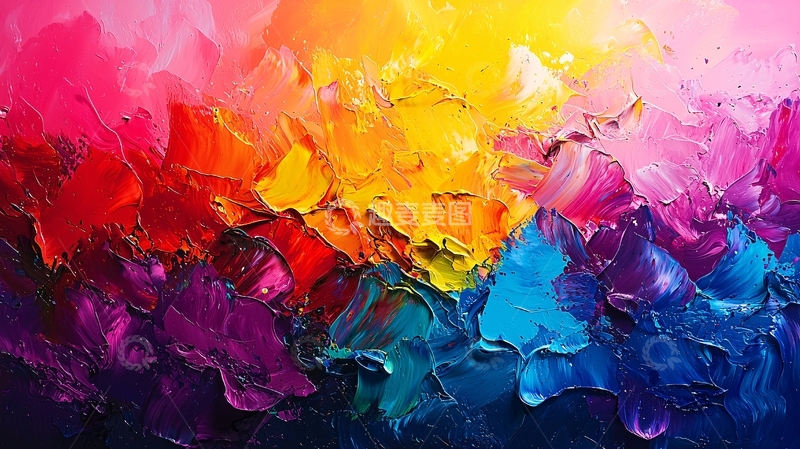 高清大图下载【趣麦麦图】抽象色彩斑斓艺术画