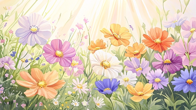 高清大图下载【趣麦麦图】夏日阳光下的花海