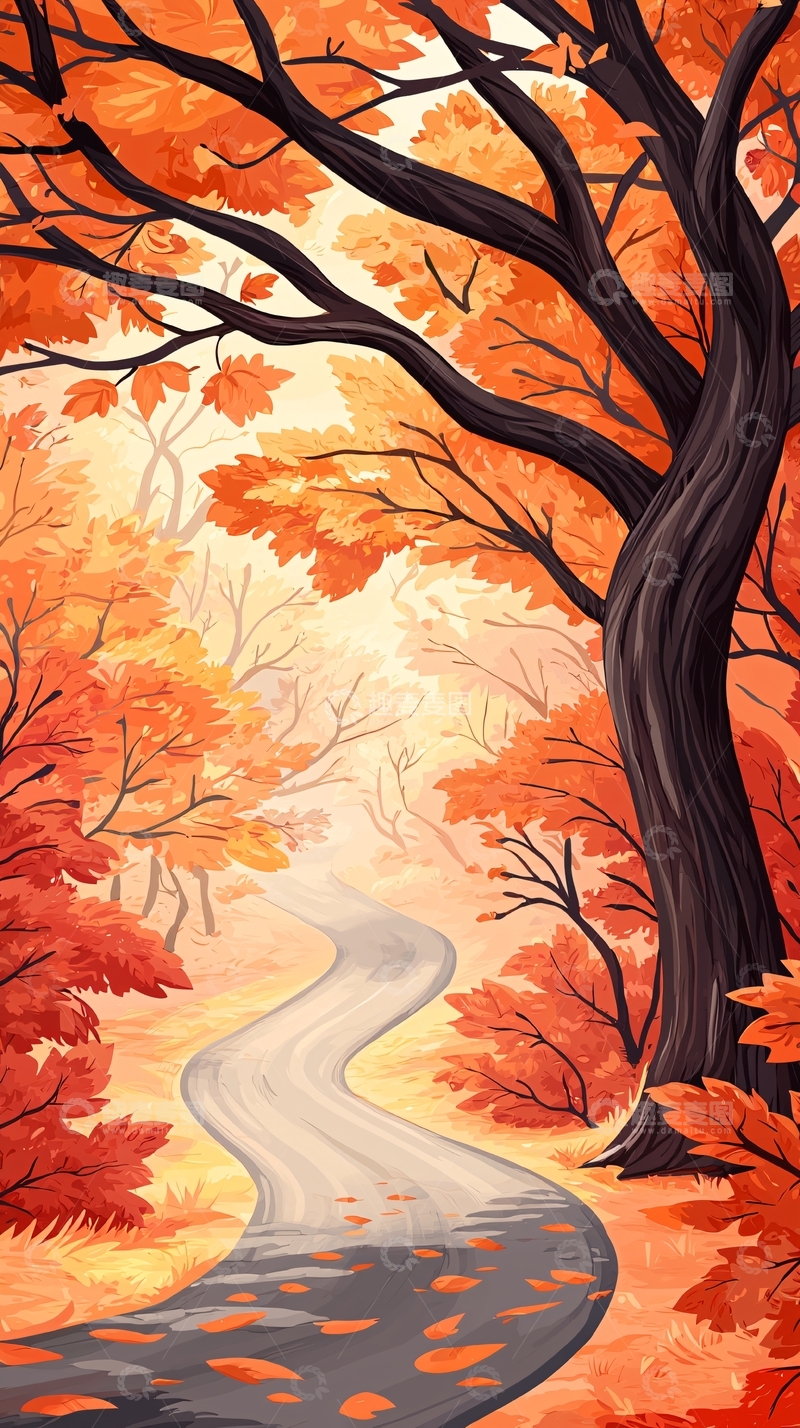 高清大图下载【趣麦麦图】秋日森林小径52