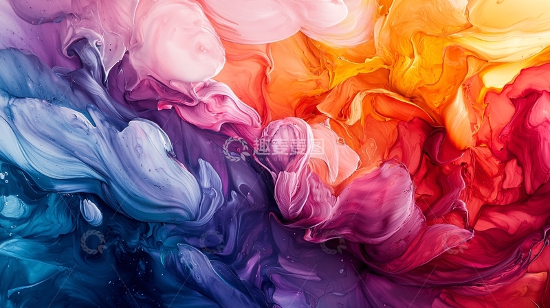 高清大图下载【趣麦麦图】色彩流动抽象艺术背景