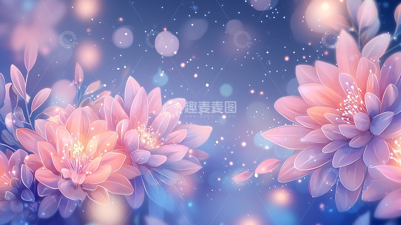 高清大图下载【趣麦麦图】梦幻花卉背景素材