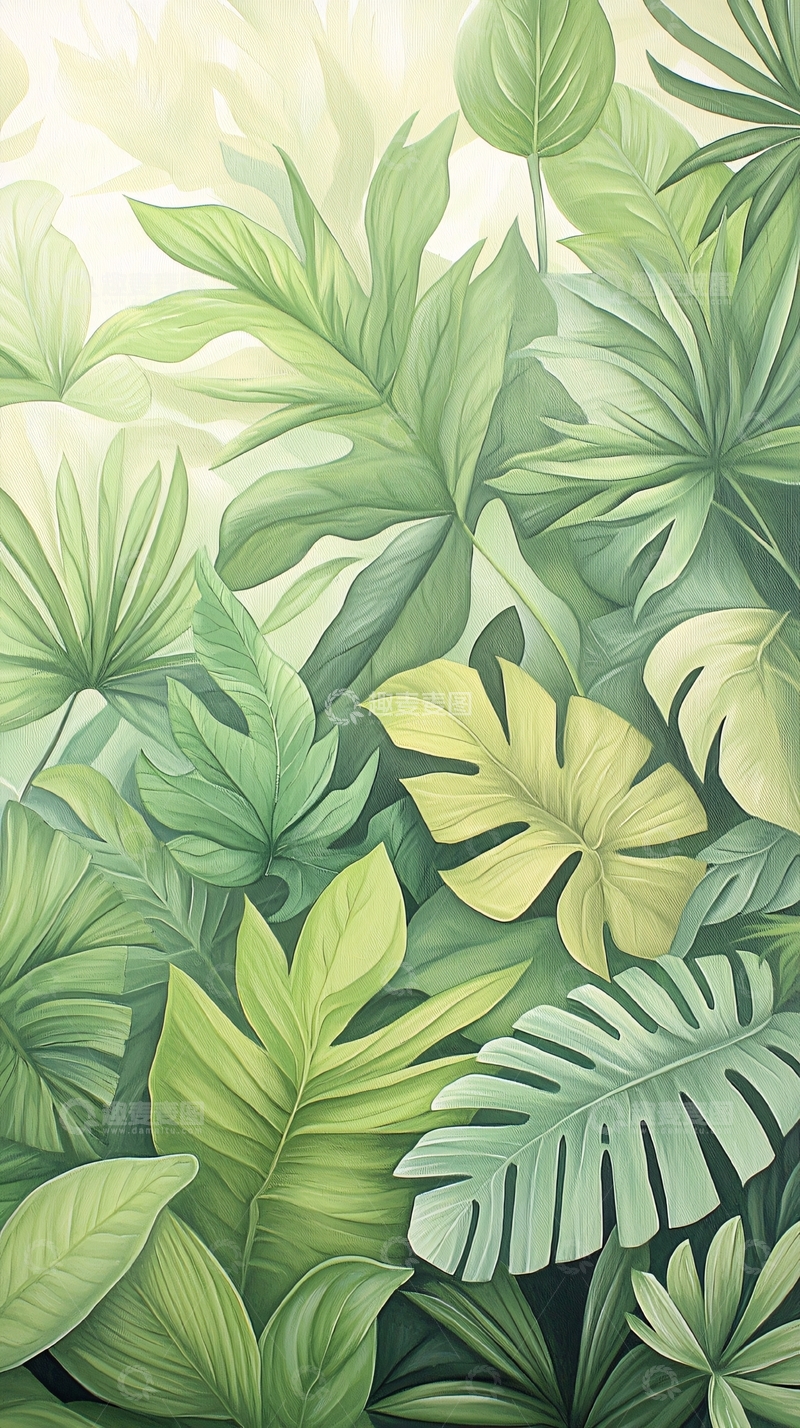 高清大图下载【趣麦麦图】热带植物叶子背景图