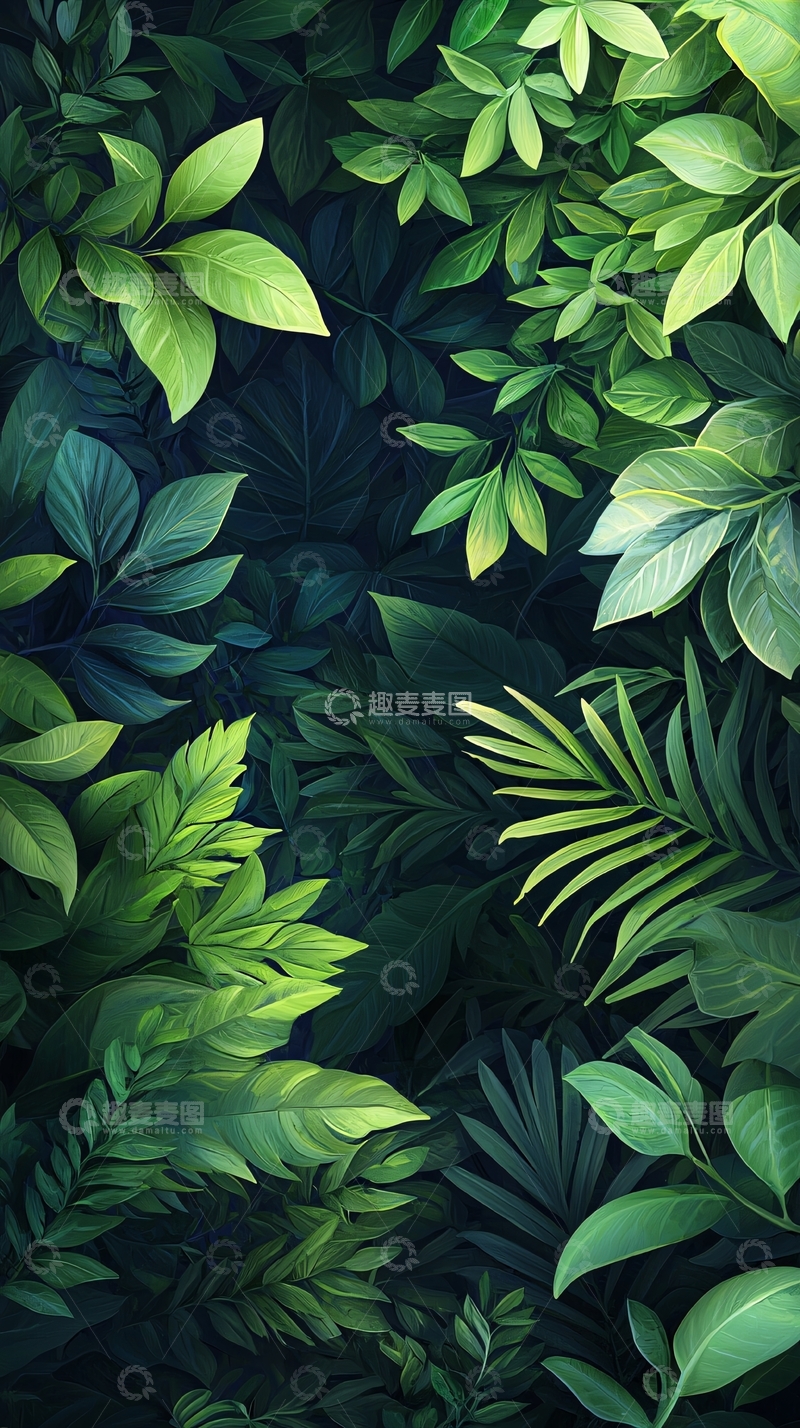 高清大图下载【趣麦麦图】热带雨林植物背景图