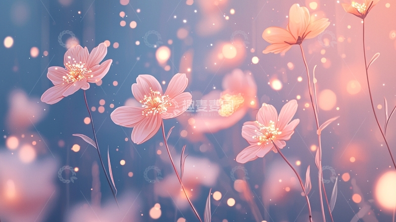 高清大图下载【趣麦麦图】梦幻粉红花朵背景图