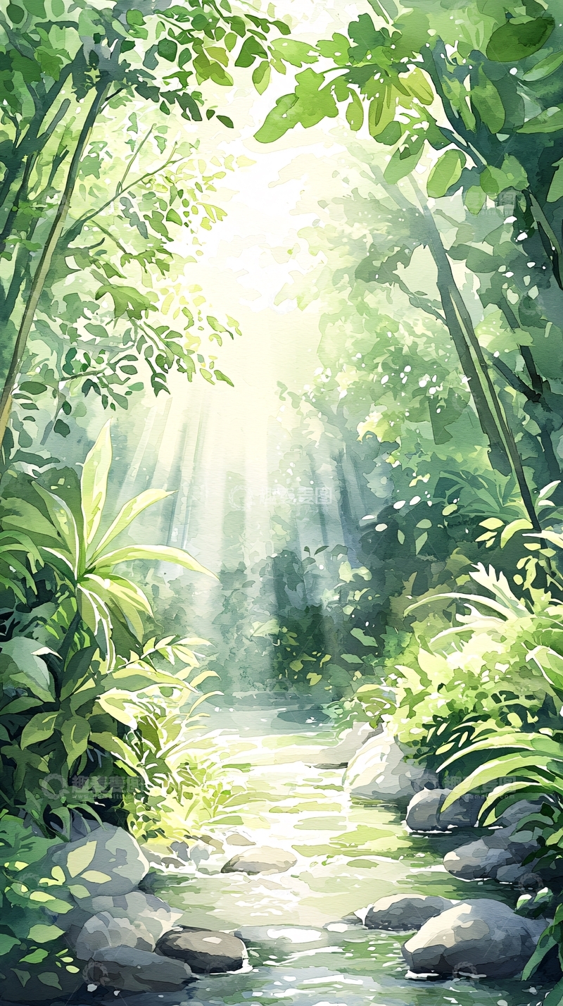 高清大图下载【趣麦麦图】阳光森林小径
