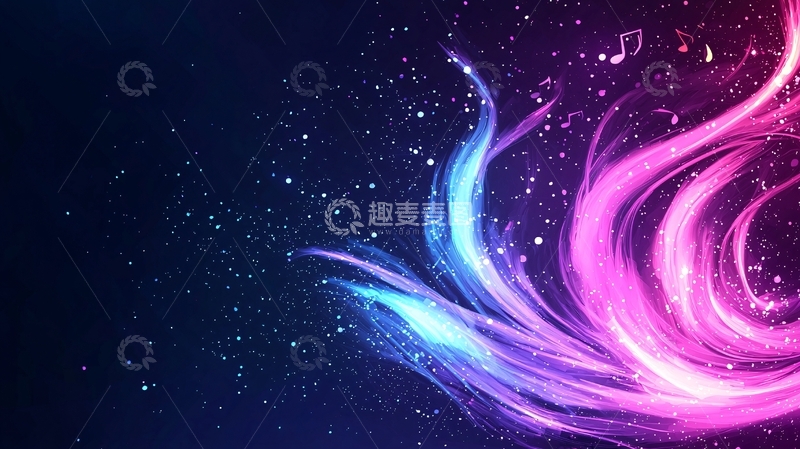 高清大图下载【趣麦麦图】梦幻星空流动光带背景图