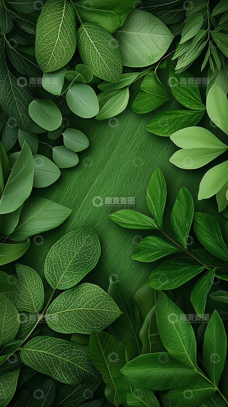高清大图下载【趣麦麦图】绿色植物叶子背景素材