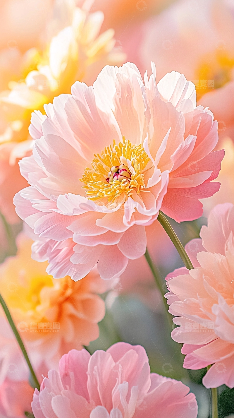高清大图下载【趣麦麦图】粉嫩牡丹花盛开美景