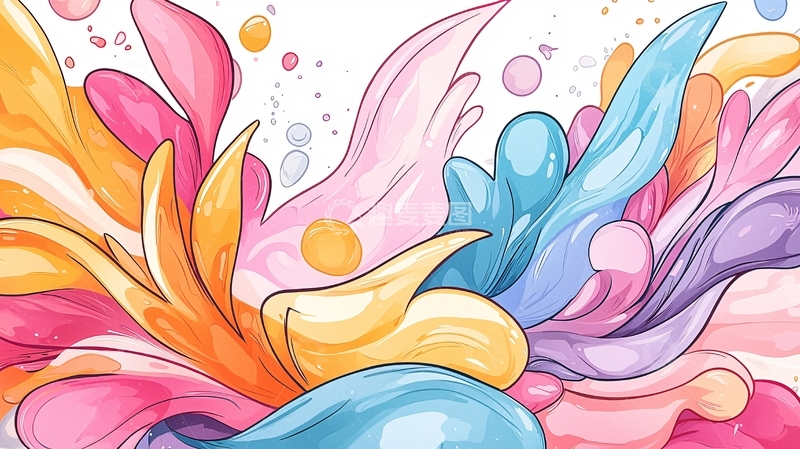 高清大图下载【趣麦麦图】色彩斑斓的抽象艺术背景