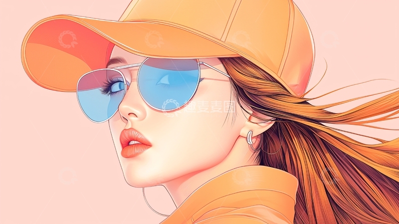 高清大图下载【趣麦麦图】时尚潮流女孩插画