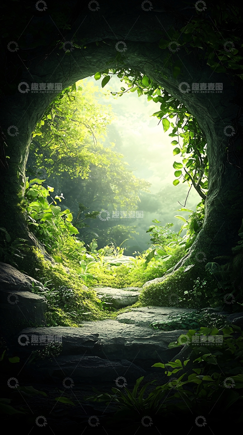 高清大图下载【趣麦麦图】神秘森林入口