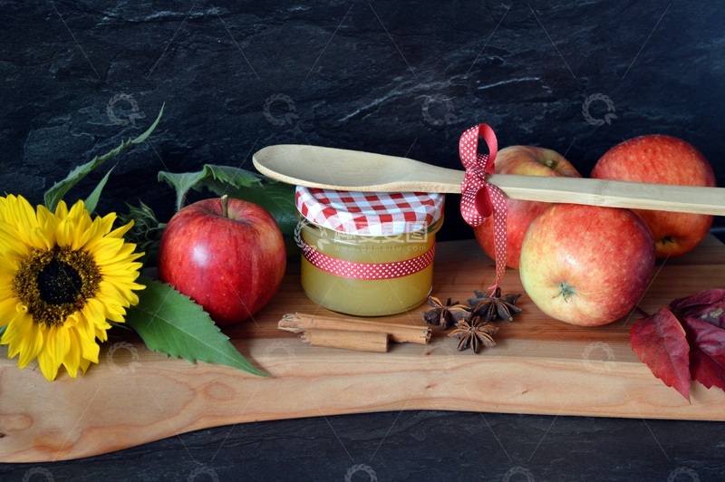 高清大图下载【趣麦麦图】-苹果向日葵和蜂蜜