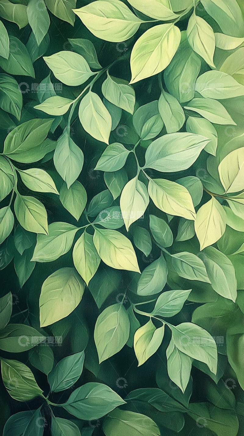高清大图下载【趣麦麦图】绿色植物叶子背景图