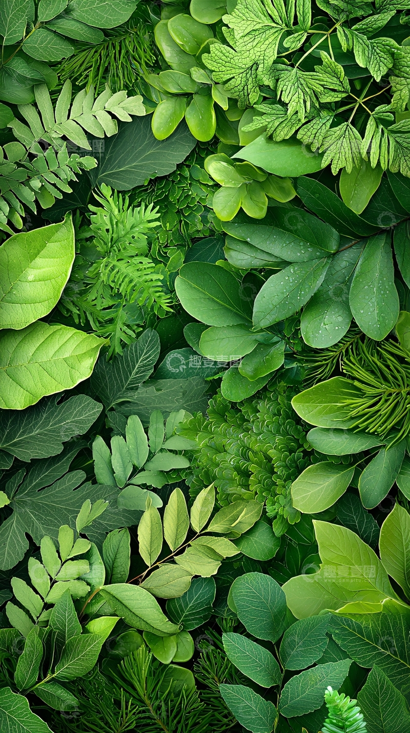 高清大图下载【趣麦麦图】绿色植物叶子纹理背景