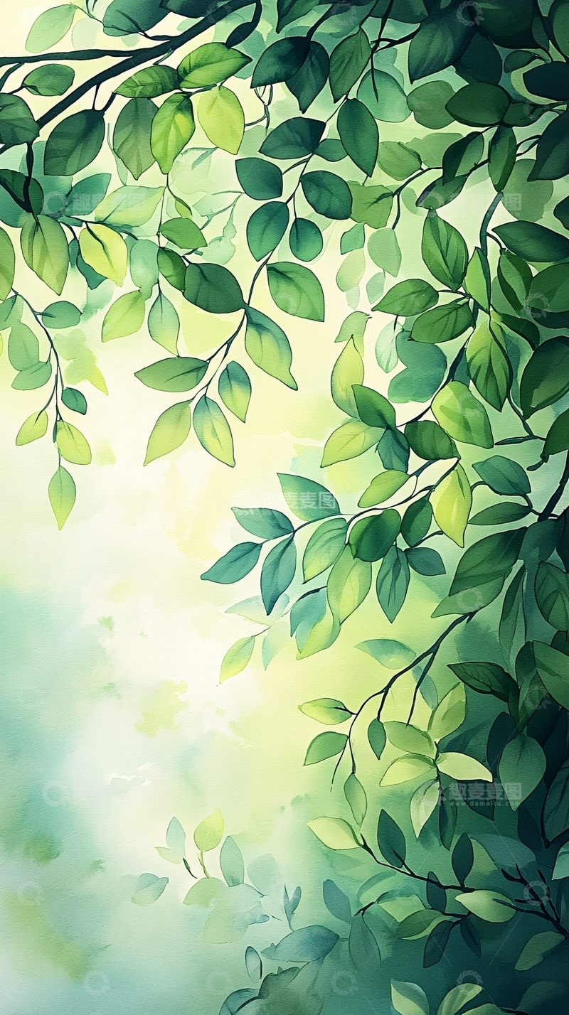 高清大图下载【趣麦麦图】清新自然树叶背景图