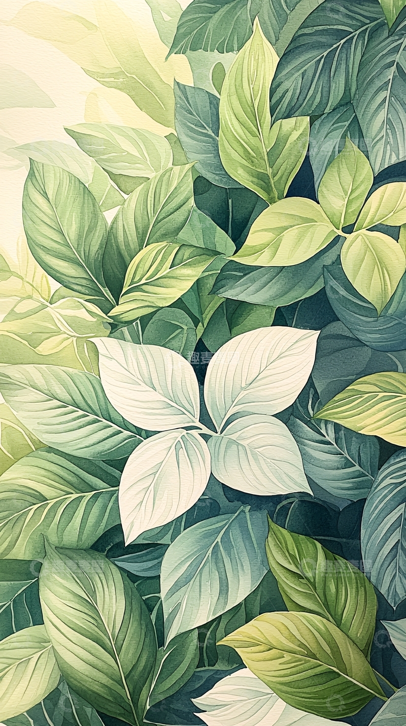 高清大图下载【趣麦麦图】热带植物叶子背景图