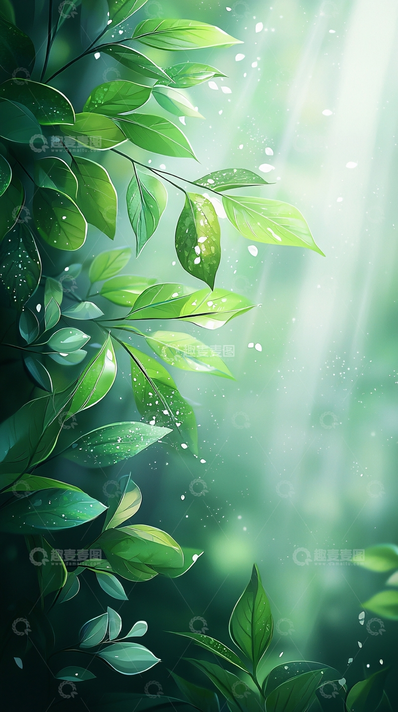 高清大图下载【趣麦麦图】阳光透过树叶的梦幻场景