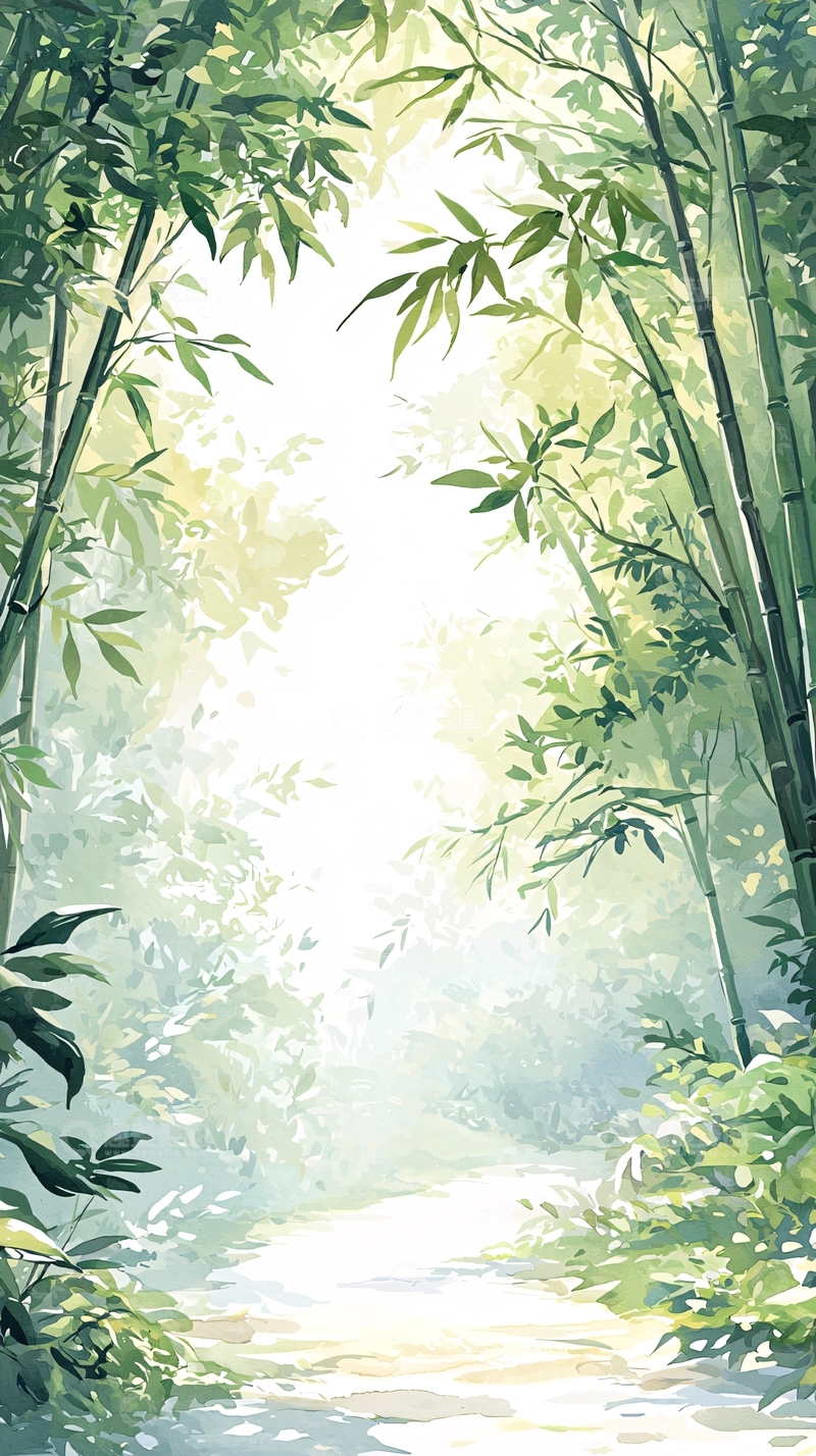 高清大图下载【趣麦麦图】竹林小径自然风光