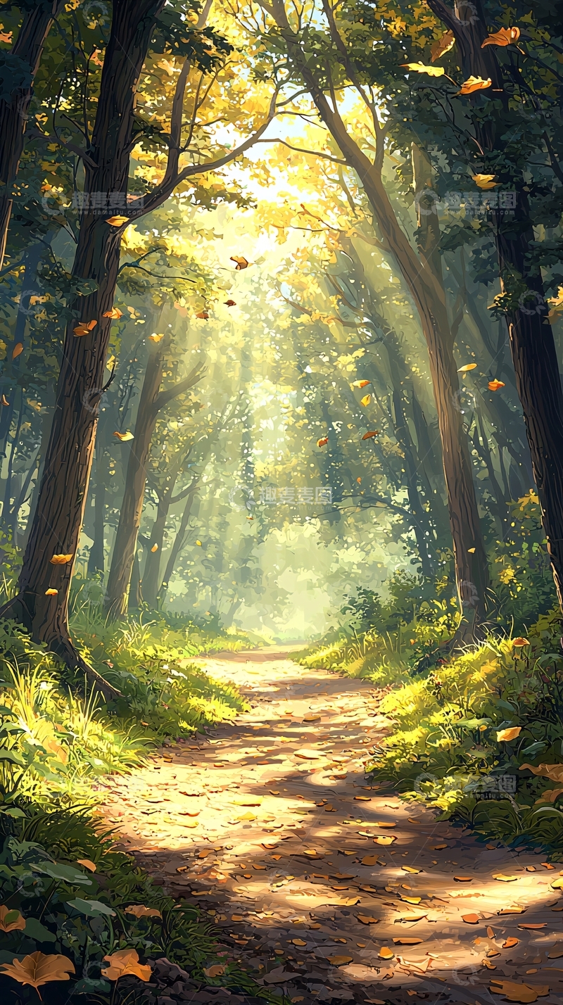 高清大图下载【趣麦麦图】秋日森林小径55