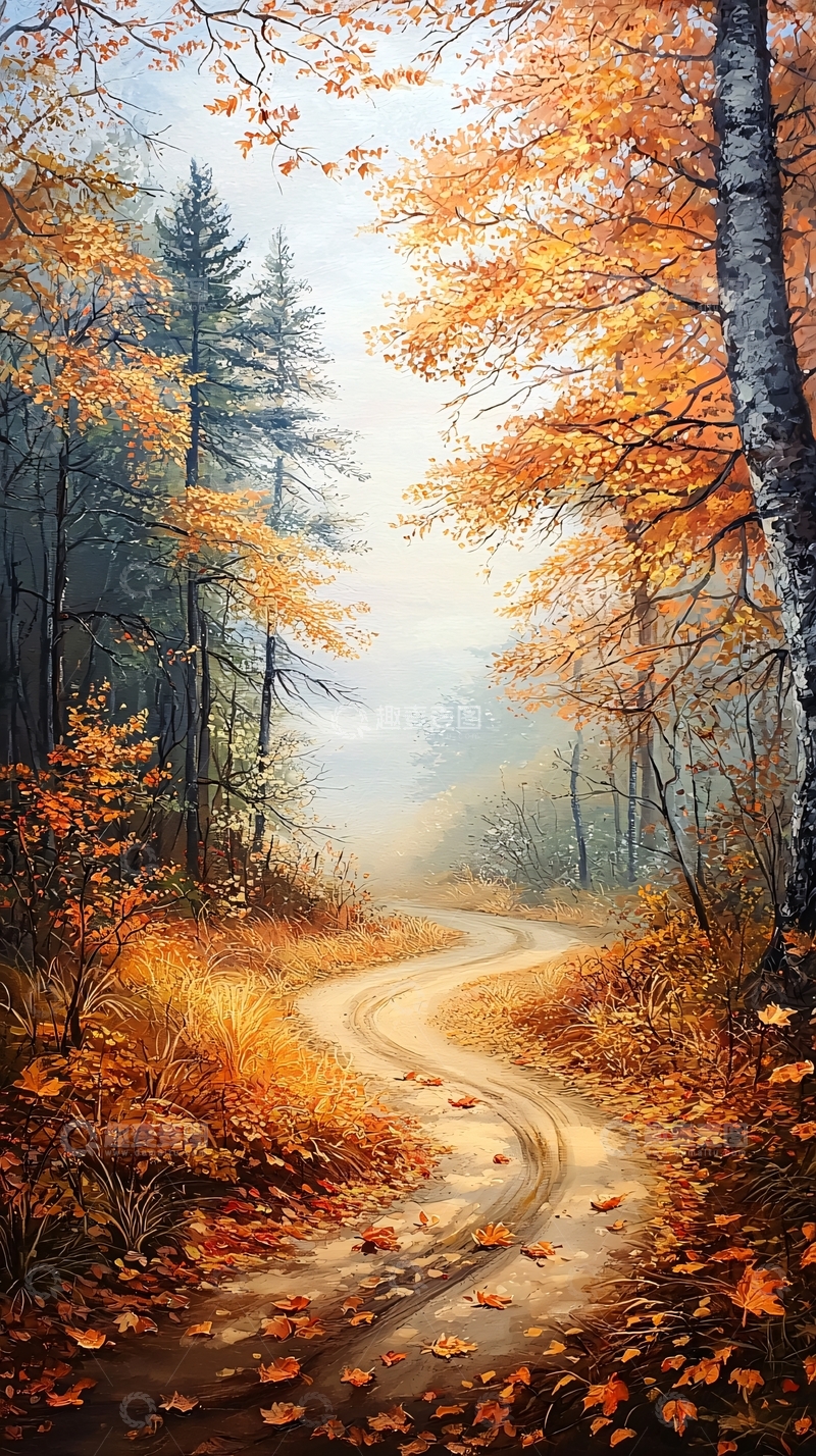 高清大图下载【趣麦麦图】秋日森林小径65