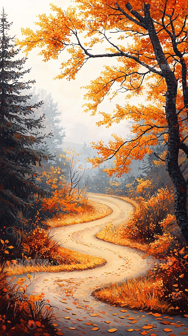 高清大图下载【趣麦麦图】秋日森林小径66