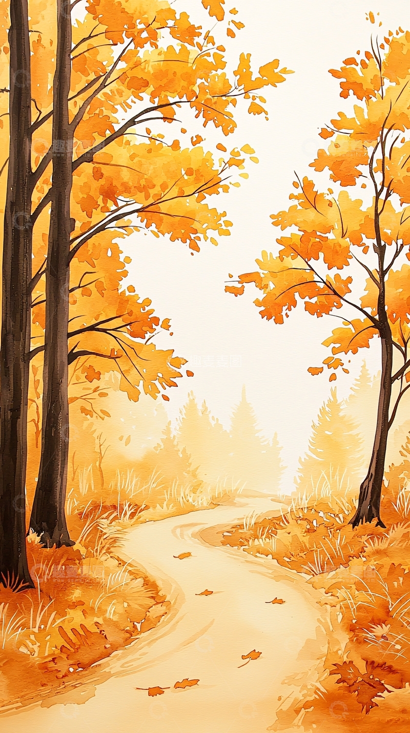 高清大图下载【趣麦麦图】秋日森林小径64