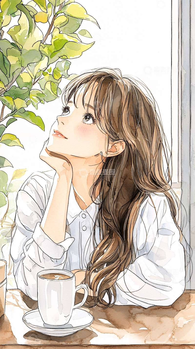 高清大图下载【趣麦麦图】阳光下的咖啡时光